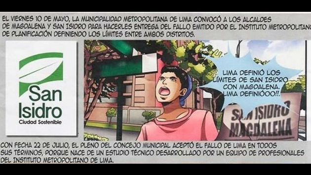 Este es el cómic que difundió la Municipalidad de San Isidro. (Facebook)