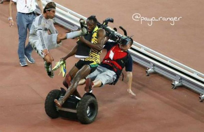 Caída de Usain Bolt en Mundial de Atletismo China 2015 (Facebook) 