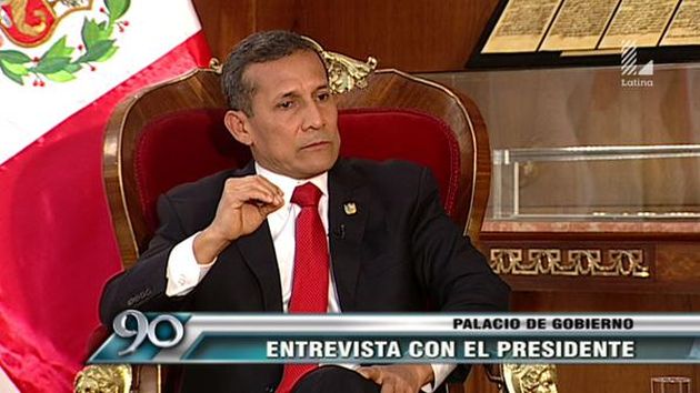 Ollanta Humala respaldó las explicaciones del premier Pedro Cateriano. (Captura)