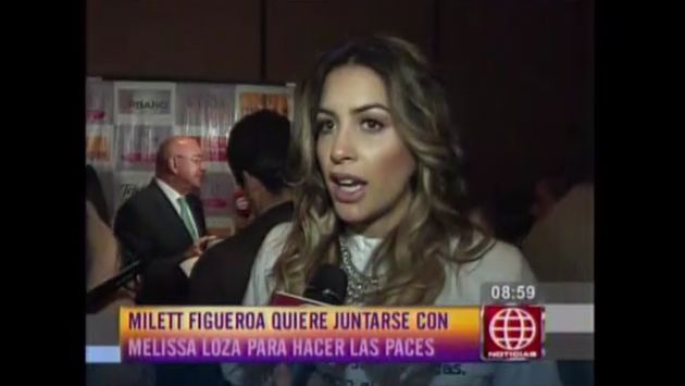 Milett Figueroa no descartó una posible reconciliación con Melissa Loza, su excompañera en ‘Esto es guerra’. (Captura de TV)