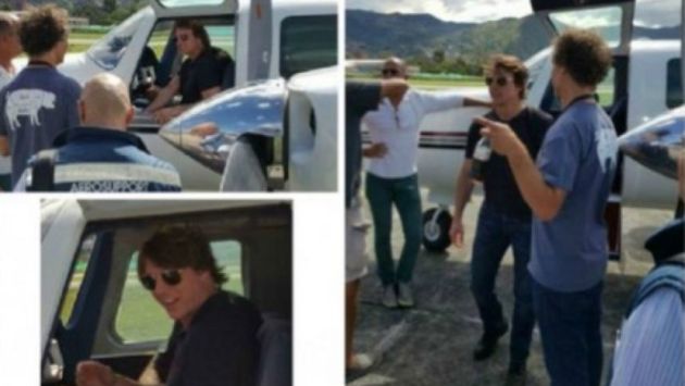 Medios colombianos difundieron fotografías del actor sentado en la cabina del avión. (Portal Tiempo)