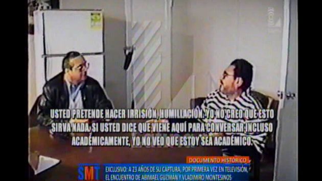 Vladimiro Montesinos visitó a Abimael Guzmán pocos días después que fuera capturado. (Captura de TV)
