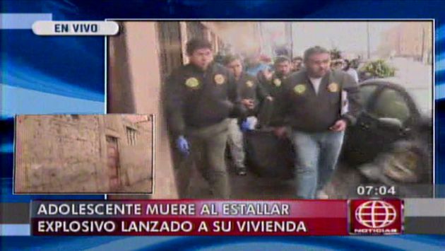 Menor de 12 años murió tras la explosión de una granada que fue arrojada en su vivienda, ubicada en El Agustino. (Captura de TV)