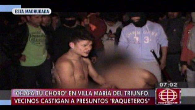 ‘Chapa tu choro’: Habitantes de Villa María del Triunfo y Villa El Salvador casi linchan a ladrones. (Captura de TV)
