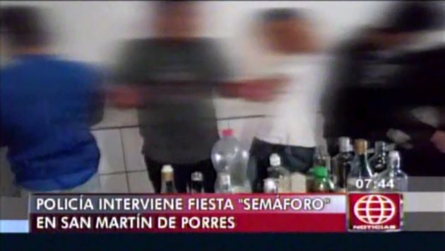 Policía intervino vivienda en San Martín de Porres donde se realizaban ‘fiesta semáforo’. (Captura de TV)