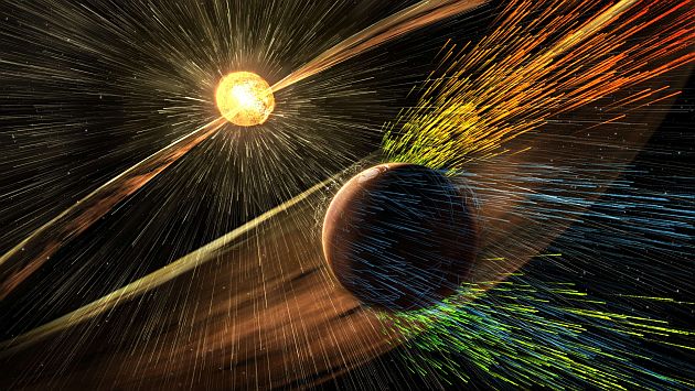 Marte perdió su atmósfera por fuertes vientos solares. (NASA)