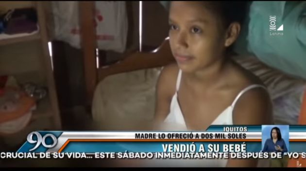 Desnaturalizada madre vendió a su hija recién nacida por S/.2 mil. (Captura de TV)