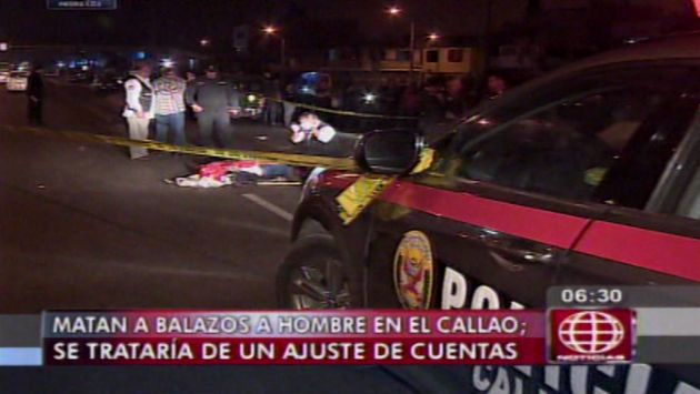 Sicarios asesinan a hombre de 7 balazos en pecho y cabeza en el Callao. (Captura de TV)