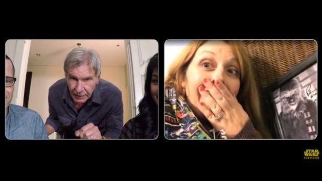 YouTube: Harrison Ford sorprendió a fans de 'Star Wars' por Skype. (YouTube)