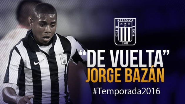 Alianza Lima confirma el fichaje de Jorge Bazán. (Facebook)