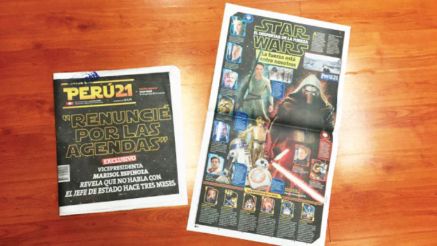 Star Wars: Usuarios comparten en redes sociales edición especial de Perú21.