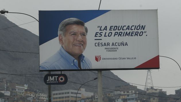 César Acuña: Universidad César Vallejo retirará publicidad donde aparezca su rostro. (Roberto Cáceres)