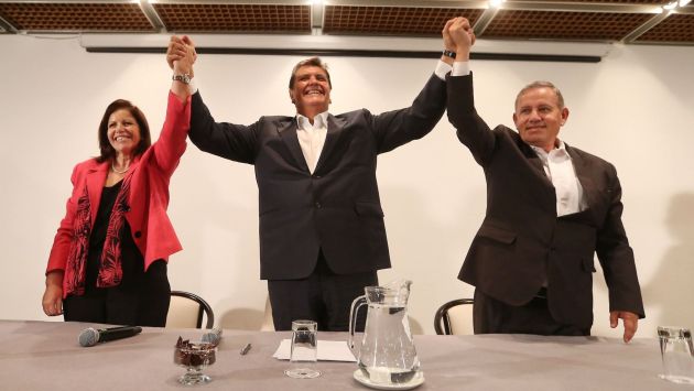 Artillería pesada. García, Flores y Salazar aseguran que buscarán el crecimiento del país. (César Fajardo)