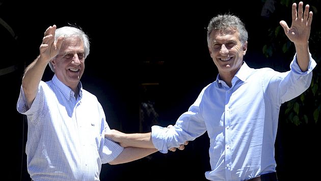 Mauricio Macri y Tabaré Vázquez (Reuters)