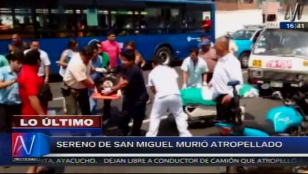 San Miguel: Sereno de 25 años murió atropellado por cúster que competía con otro vehículo. (Canal N)