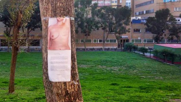 Esta mujer fotografió su pecho desnudo en protesta a largas listas de espera para reconstrucción mamaria. (Facebook/730PegadaNacional)