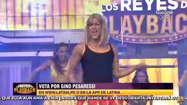 Gino Pesaressi causó sensación con su imitación de Taylor Switf en ‘Los reyes del playback’. (Captura de video)