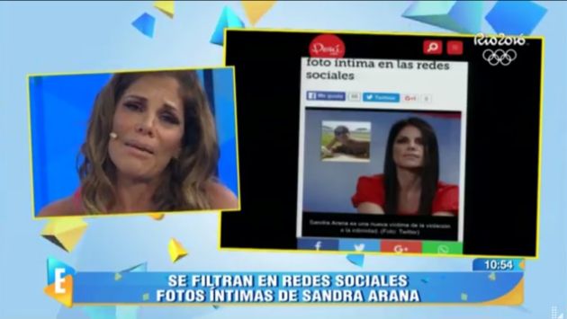 Sandra Arana evalúa qué medidas tomará contra la persona que filtró sus fotos íntimas en las redes sociales. (Captura de TV)