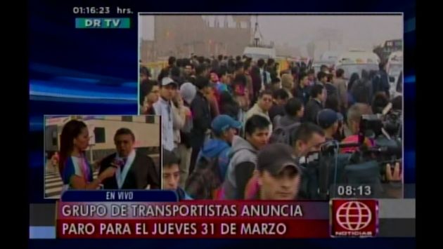 Transportistas anuncian paro de 24 horas en Lima y Callao para este 31 de marzo. (Captura de TV)