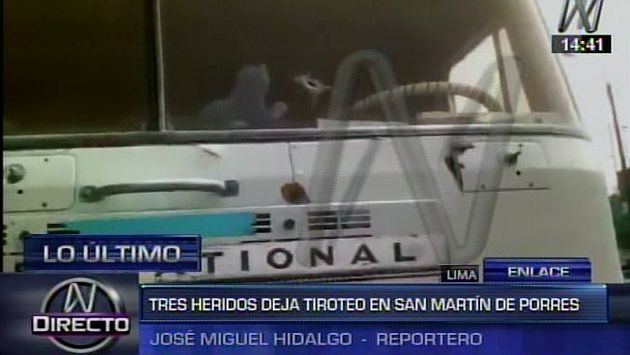 San Martín de Porres: Tres heridos por tiroteo entre agente de seguridad y delincuentes. (Captura de TV)