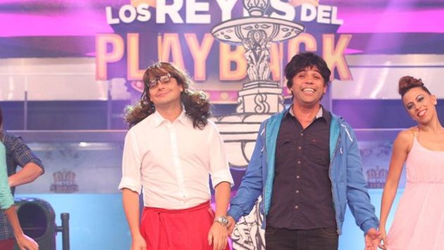 Gian Piero Díaz y Renzo Schüller se presentaron en ‘Los reyes del playback’. (Twitter Los reyes del playback)