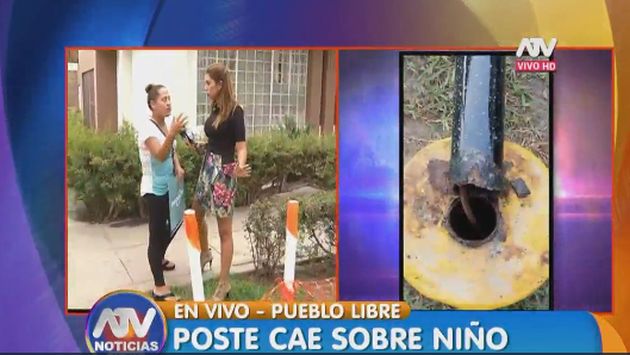 Caída de poste dejó grave a un niño en Pueblo Libre. (Captura de TV)