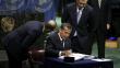 Ollanta Humala participó de la firma del histórico Acuerdo de París junto a mandatarios de todo el mundo [Fotos]
