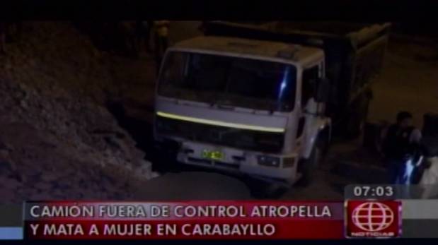 Carabayllo: Mujer murió atropellada por un volquete fuera de control. (América Noticias)