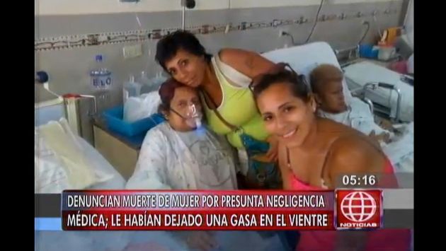 Mujer murió por presunta infección causada por una gasa dentro de su cuerpo. (Captura)