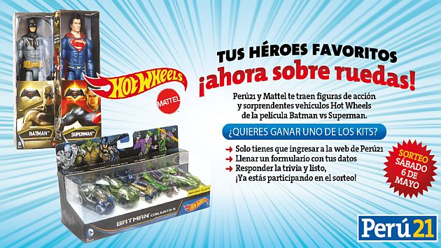 Entérate si ganaste uno de los pack con figuras acción de Mattel y autos Hot Wheels. (Perú21)