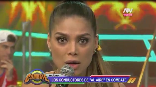 Así fue la discusión entre Vanessa Jerí y Ricardo Rondón en pleno programa. (YouTube/Combate)