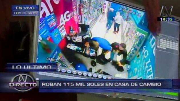 Así fue el robo a una casa de cambio en Los Olivos. (Captura de TV)