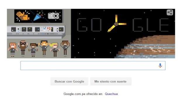  Google celebra con un Doodle la llegada de la sonda espacial ‘Juno’ a Júpiter  (Google)