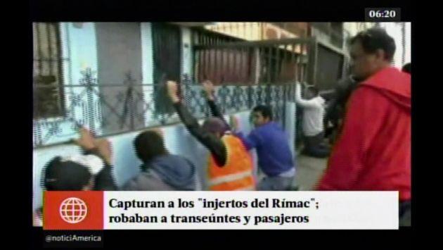Efectivos de la Policía Nacional capturaron a 9 integrantes de ‘Los injertos del Rímac’. (Captura de video)