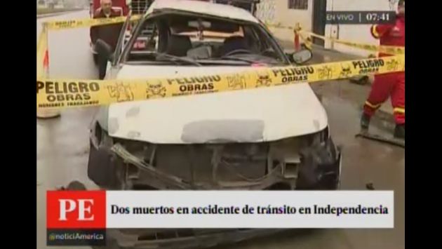 Tres muertos y al menos 7 heridos dejó choque entre combi y camioneta en Independencia. (Captura de video)