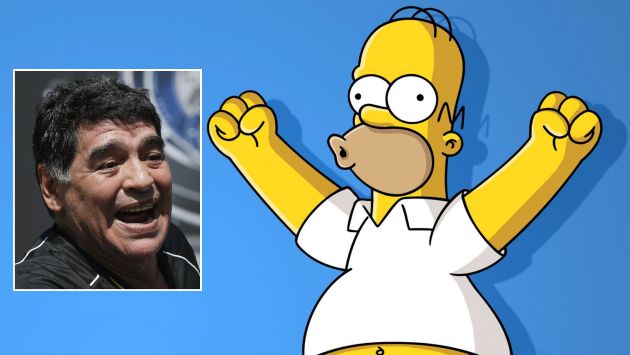 Diego Maradona dijo que odiaba a Los Simpsons y Homero le respondió: "Es un gordo tetón". (Composición)