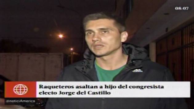 Hijo de Jorge del Castillo fue asaltado por delincuentes armados en Surco. (Captura de video)