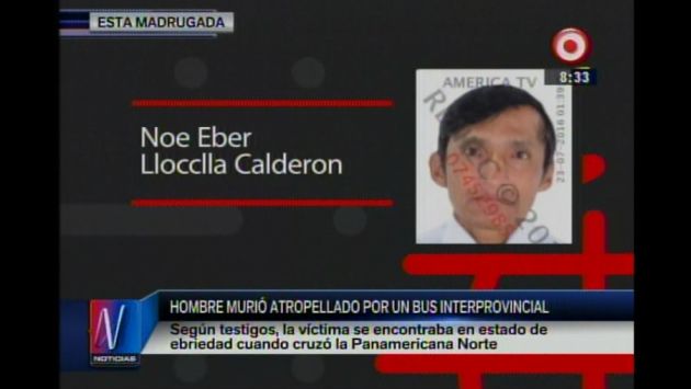 Hombre ebrio murió atropellado por bus interprovincial en la Panamerciana Norte, en Ancón. (Captura de video)