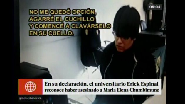 Esta es la confesión del asesino de María Elena Chumbimune ante la Policía Nacional. (Captura de video)