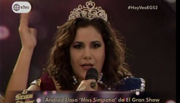 Andrea Llosa fue nombrada Miss simpatía en 'El gran show'. (América TV)