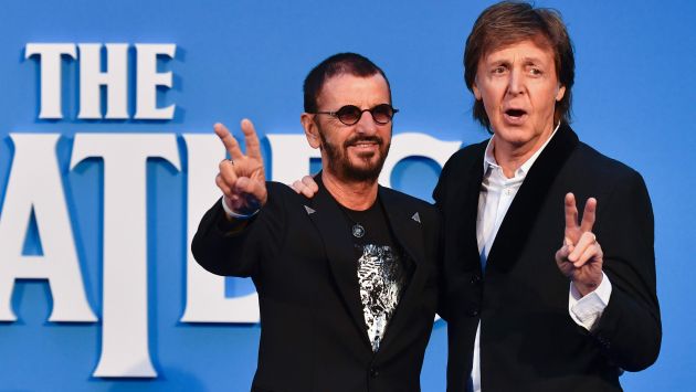 Paul McCartney y Ringo Starr asistieron a estreno de documental de The Beatles. (AFP)