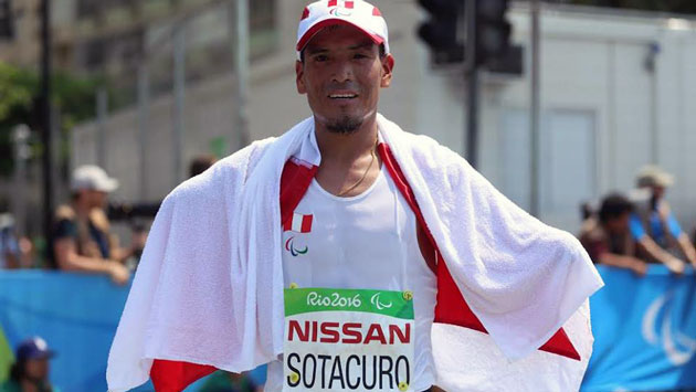 Sotacuro hizo un tiempo de 2 horas, 55 minutos y 27 segundos en la maratón de los Juegos Paralímpicos. (Andrés Lino)
