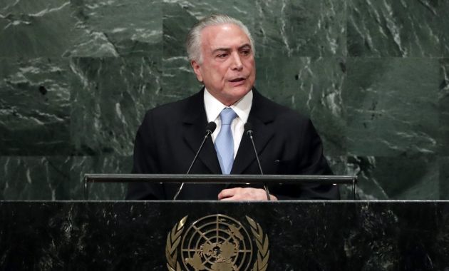 Michel Temer, presidente de Brasil, expuso ante la Asamblea General de la ONU