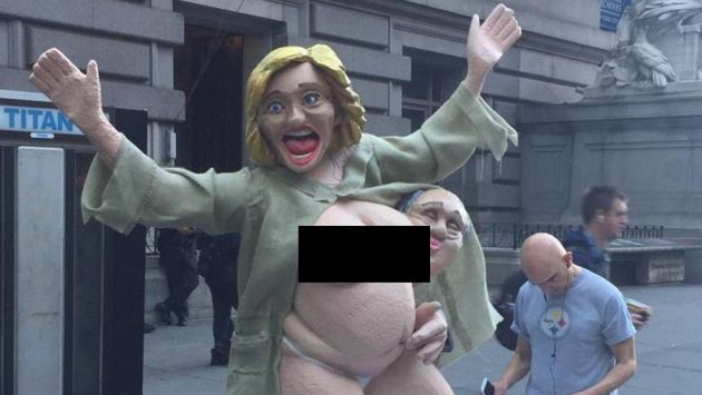 Hillary Clinton: Estatua de la candidata demócrata semidesnuda causó revuelo en Nueva York