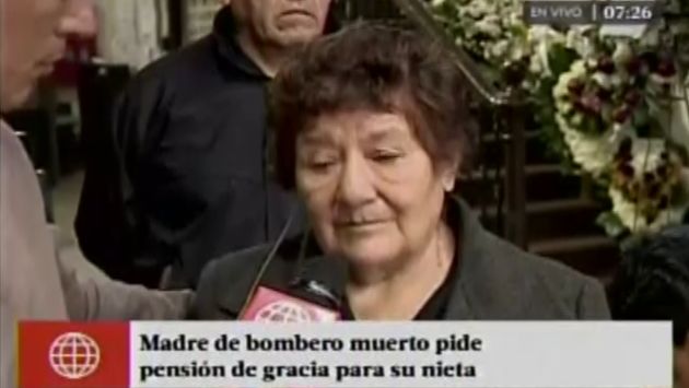 “Yo quiera pedir una ley de gracia para mi nieta”, dijo Alicia Torres, madre del bombero fallecido en el incendio de El Agustino