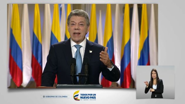 El presidente Juan Manuel Santos detalló los puntos del nuevo acuerdo entre el Gobierno de Colombia y las FARC (Captura)