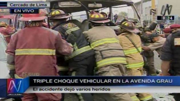 La Victoria: 'Chosicano' protagoniza triple choque que deja varios heridos. (Captura)
