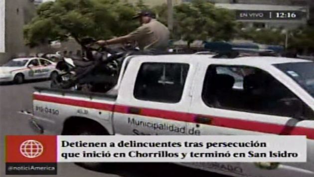 Policía capturó a un delincuente tras maratónica persecución desde Chorrillos hasta San Isidro. (Foto Captura)