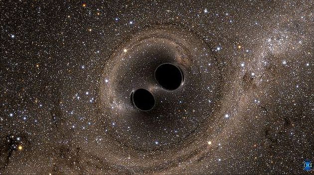 Ondas gravitacionales se originan de la fusión de dos agujeros negros. (Reuters)