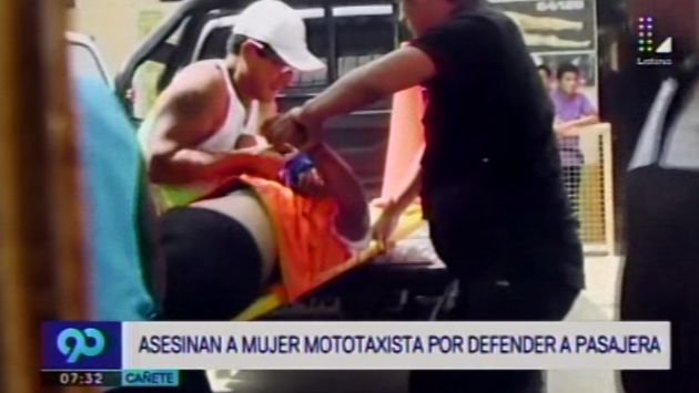 Delincuentes asesinan de un balazo a mujer mototaxista que intentó defender a su pasajera en Cañete. (Captura de video)